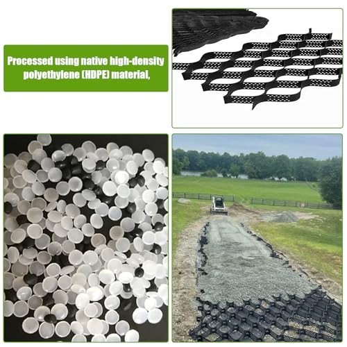9×17 ft Geogrid Gravel Grid, 2 Inch Thick Geocell Ground Grid, 155 sq ft Expansi