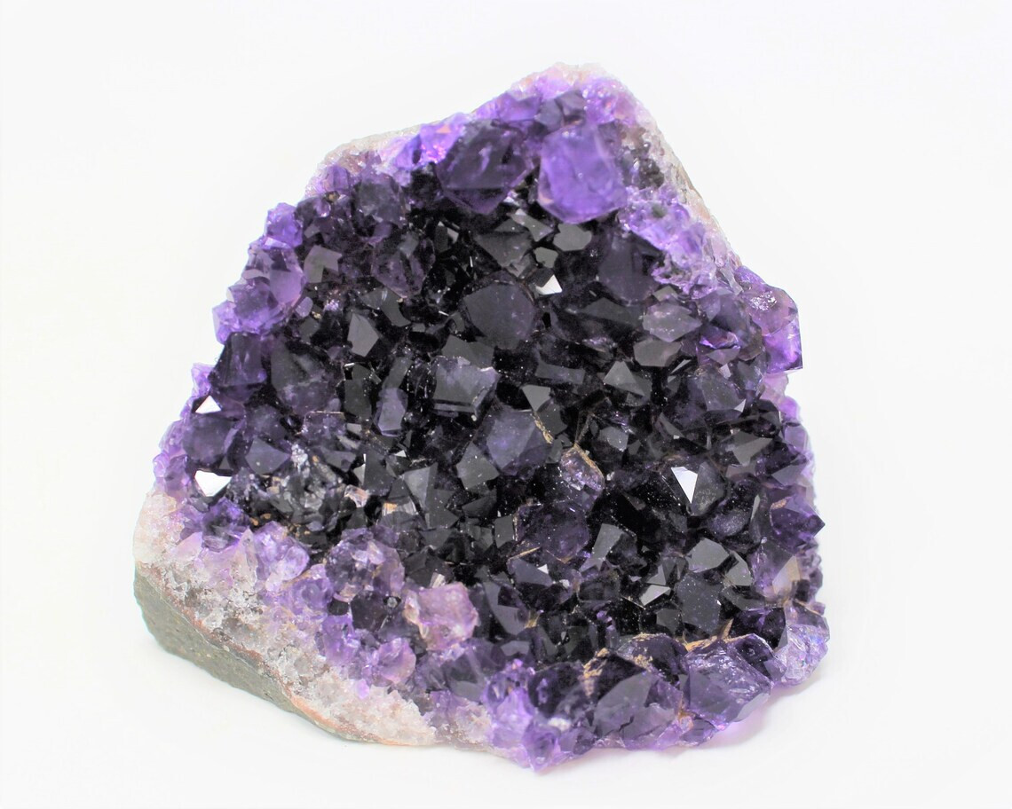 Stunning LARGE Amethyst Cut Base Cluster, Crystal Quartz Geode 8 – 11 oz