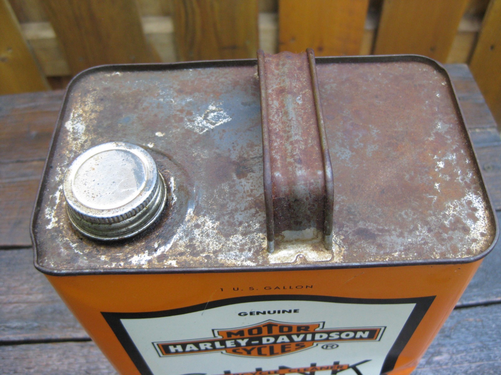 Rare Original Vintage 1 Gallon Harley-Davidson Motorcycle Gunk Cleaner Can Empty