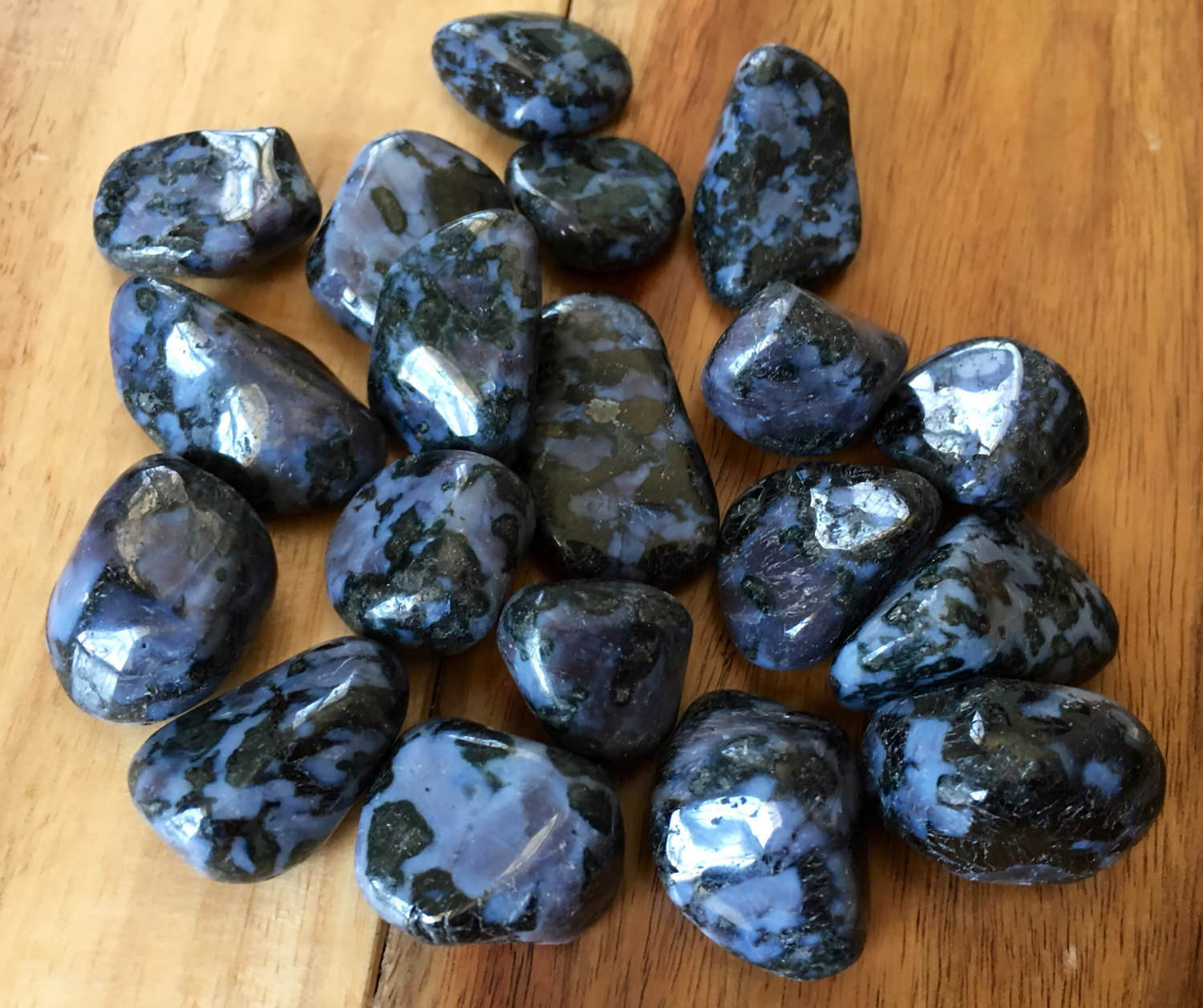 Indigo Gabbro Tumbled Stone, Mystic Merlinite, Indigo Gabbro from Madagascar