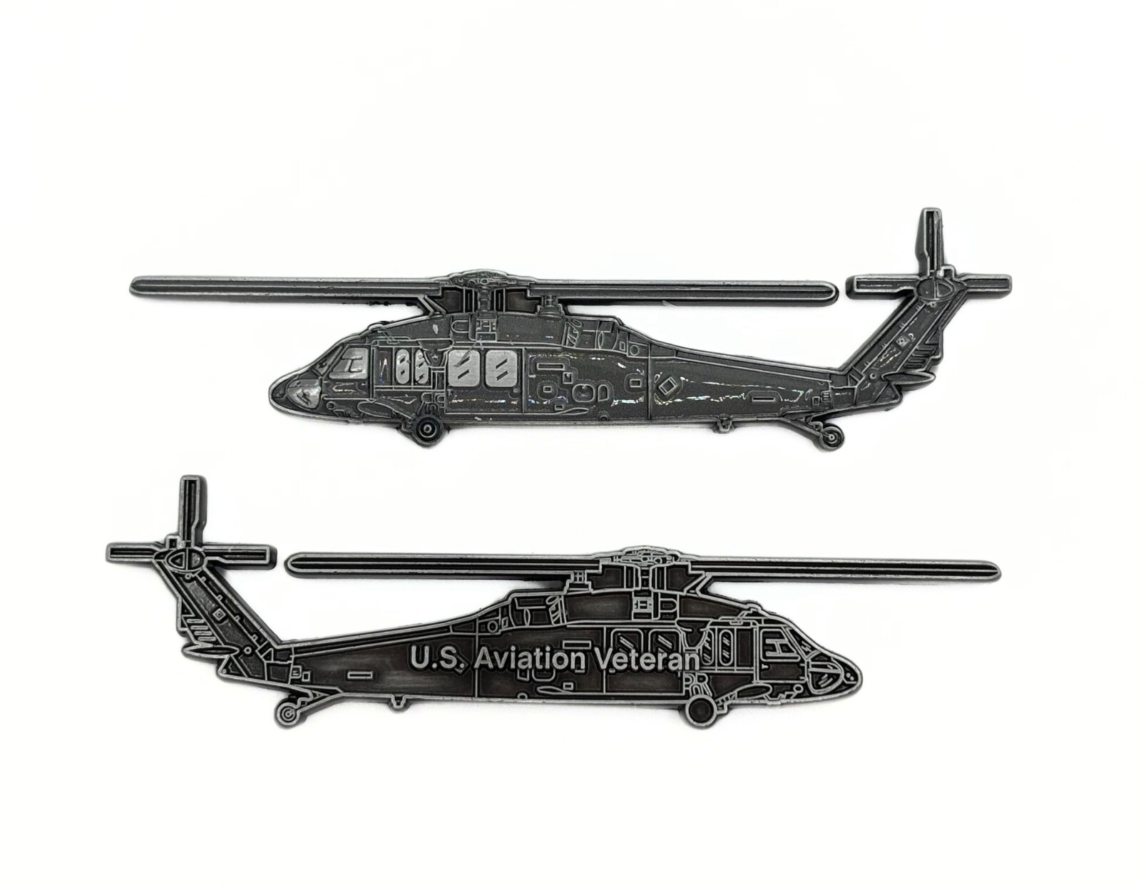 Army Aviator Veteran – Blackhawk Shaped Challenge Coin