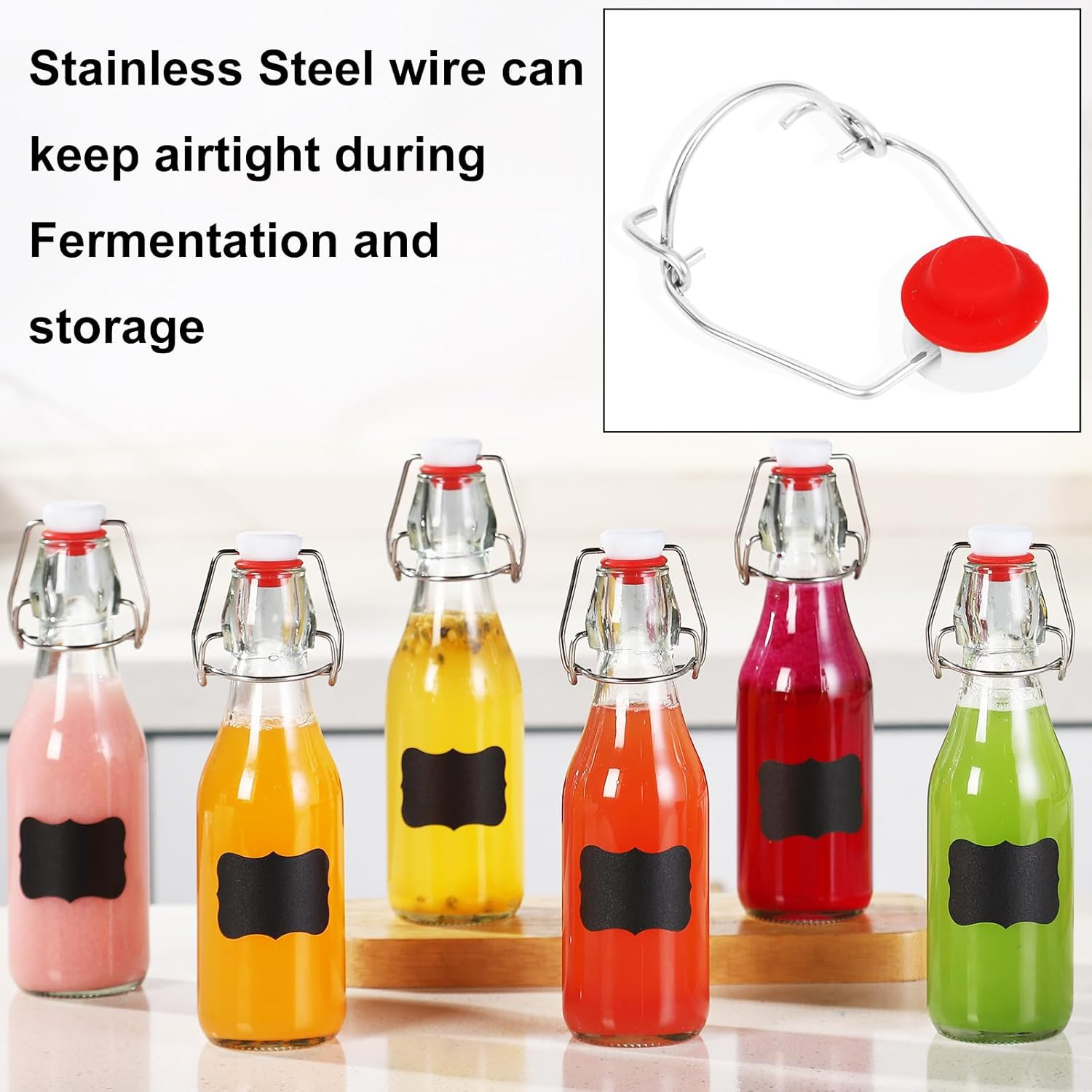 12 Pack 8.5oz Flip Top Glass Bottles,8.5oz swing top Clear glass beer bottle