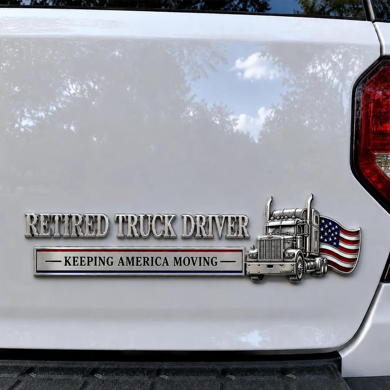 Retired Truck Driver Car Emblem Badge Universal Truck Driver Edition Emblem Car