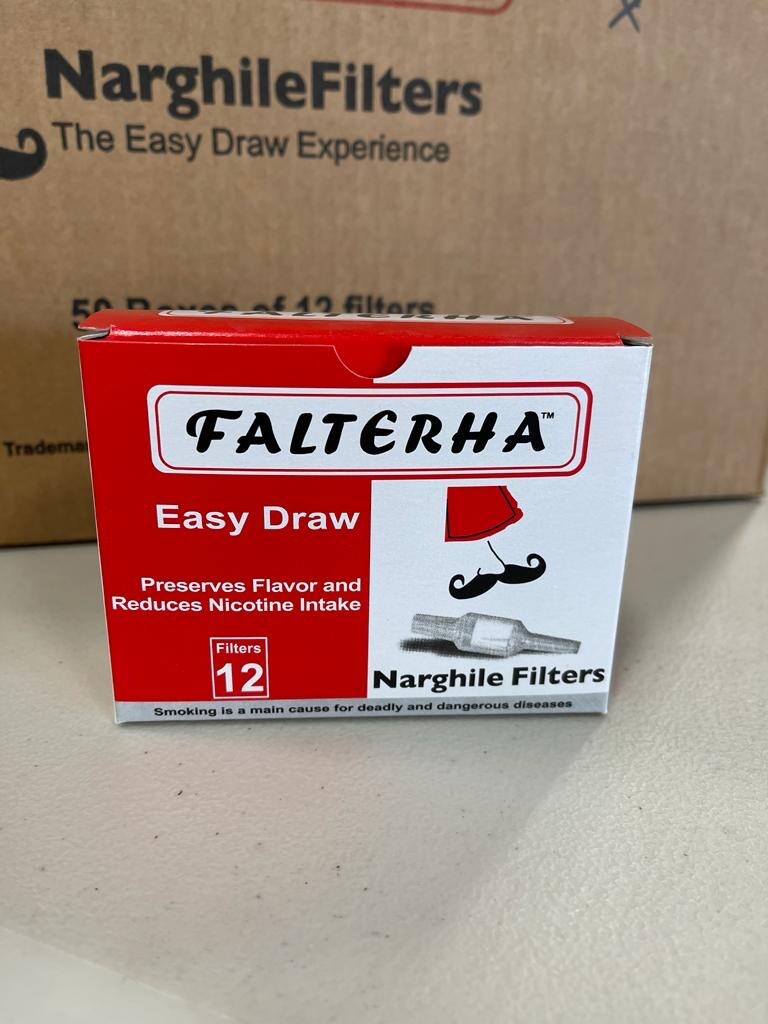 One Case 50boxes 600Filters Hookah, Shisha, Hose Filter,hose tip. Falterha Brand