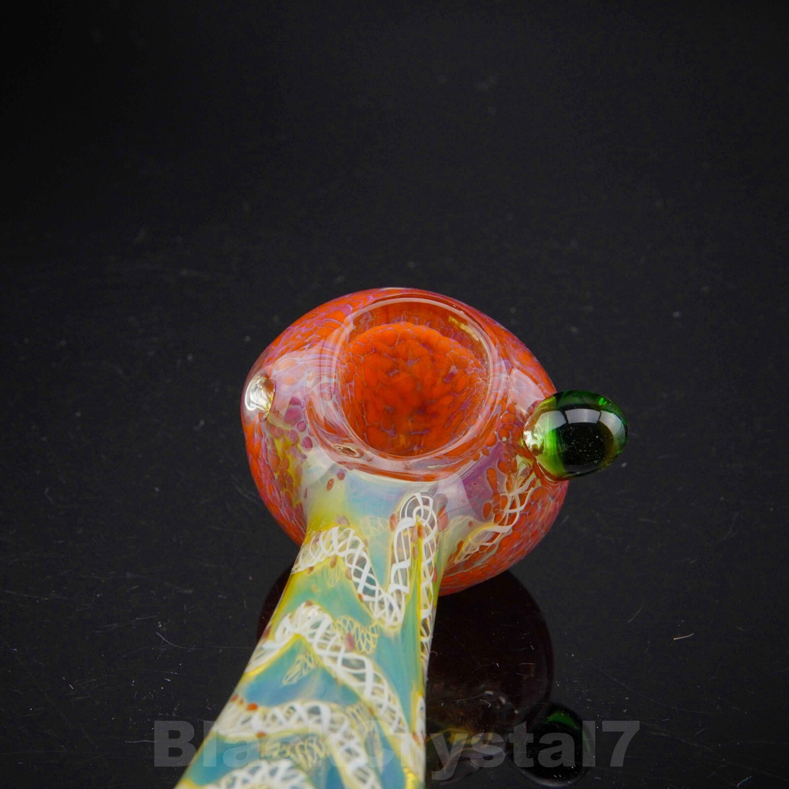 4.5 in Handmade Thick Color Changing Orange Glass Art Tobacco Smoking Bowl Pipes