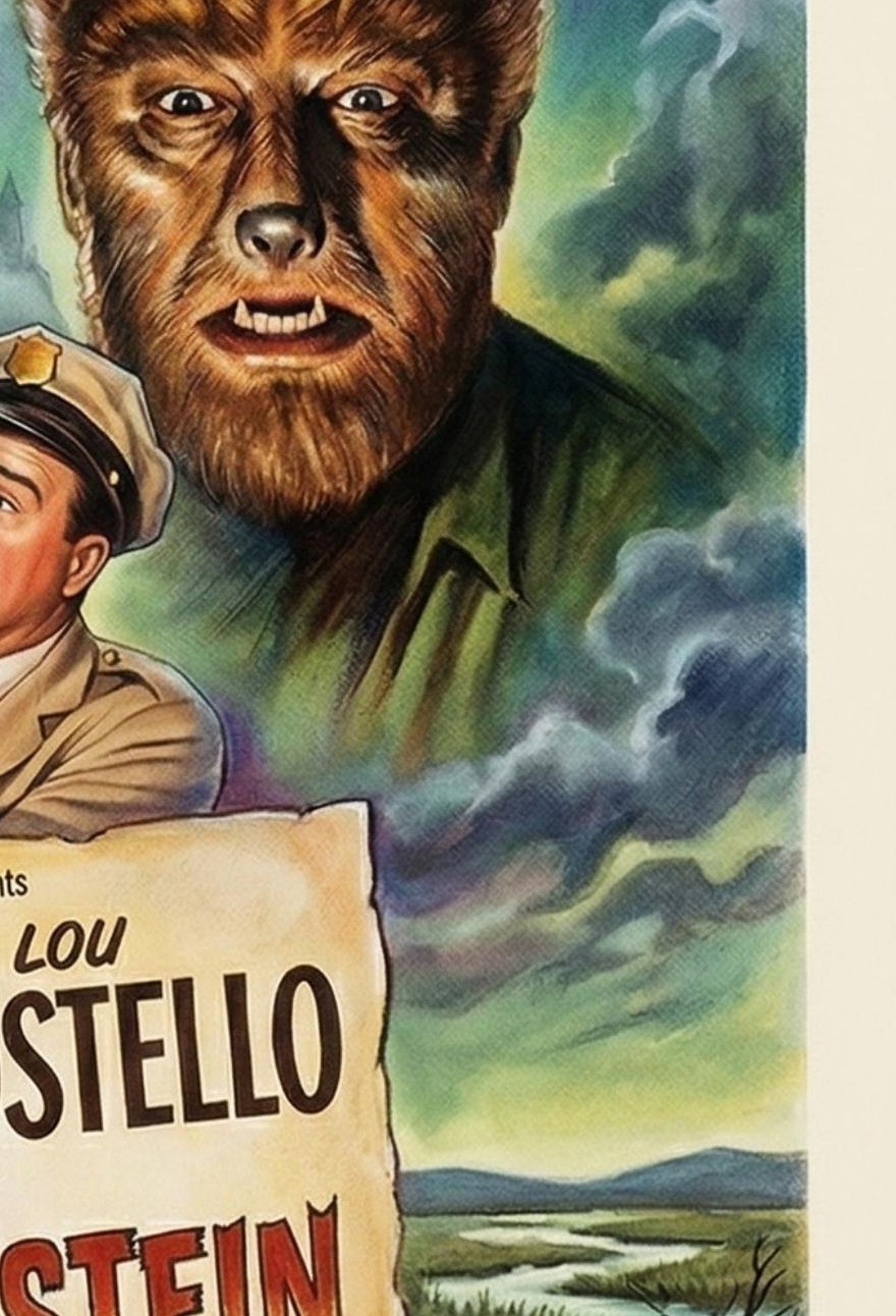 Abbott & Costello Meet Frankenstein Dracula Wolfman Poster Print Matte Glossy