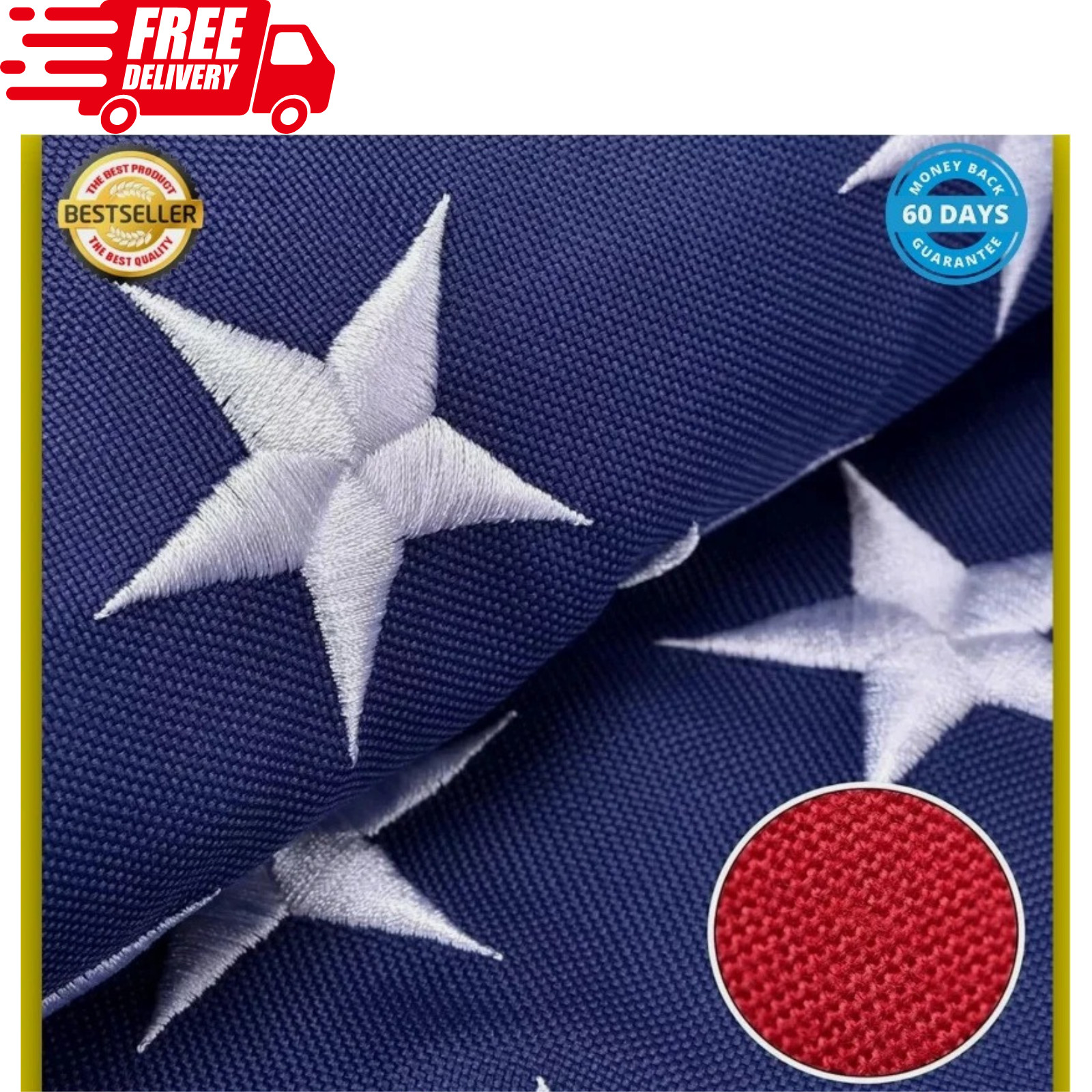 American Flag 4 x 6 ft Made for High Wind Heavy Duty US Flags for Outside