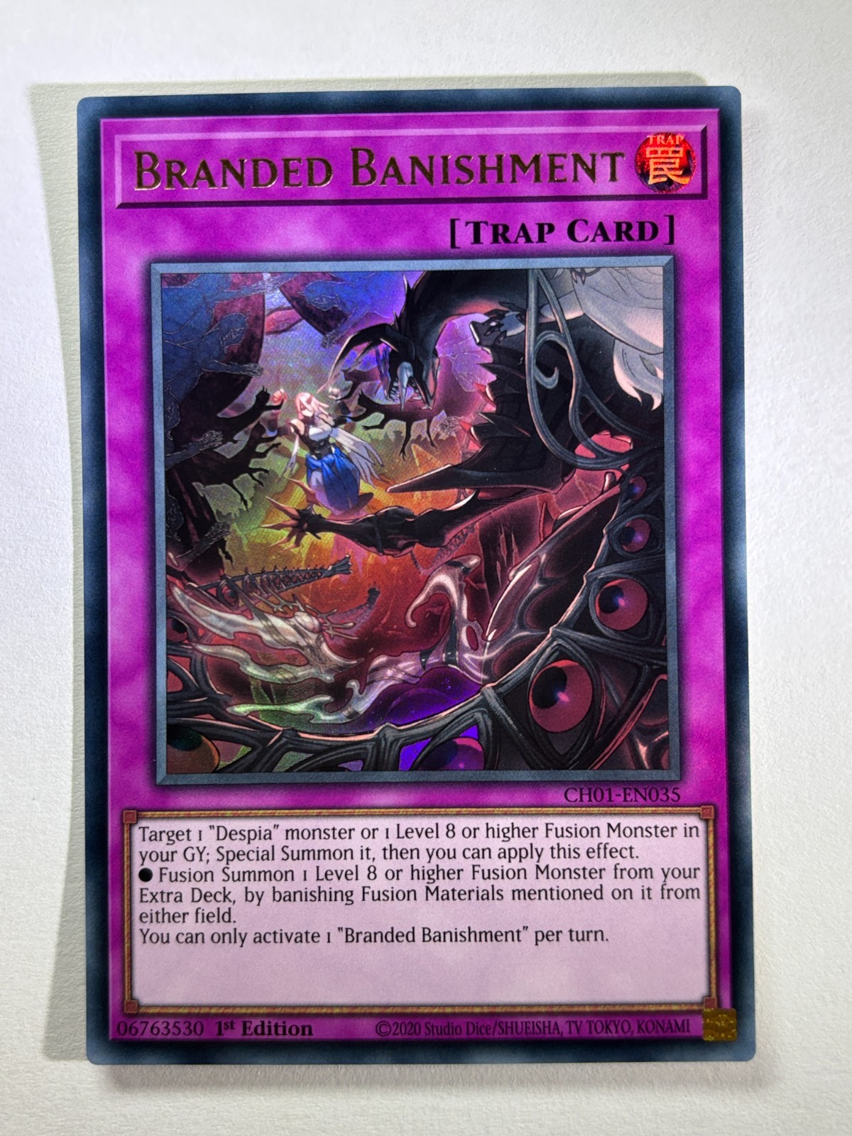 Branded Banishment CH01-EN035 Ultra Rare 1st Edition YuGiOh Card NM