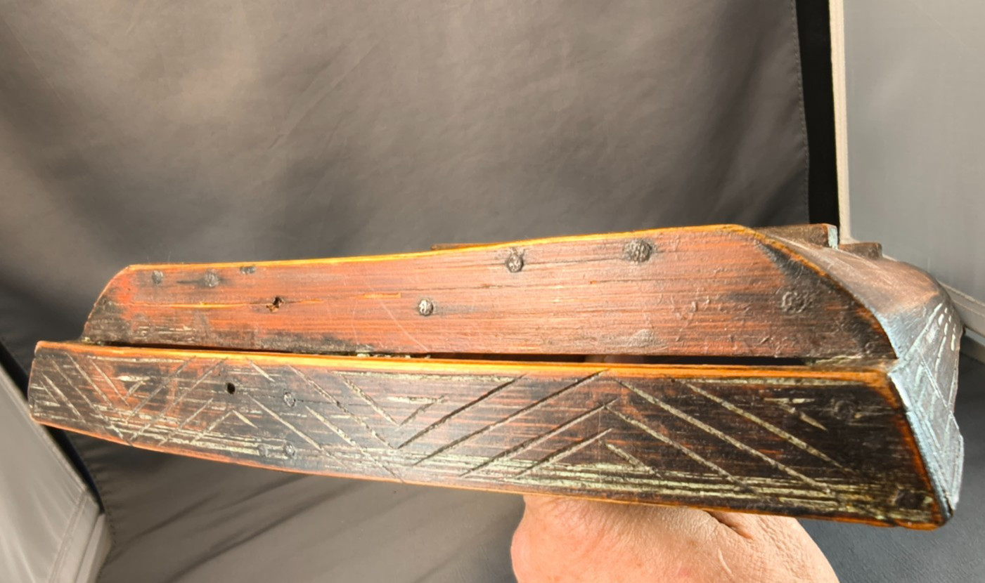Vintage Split Bamboo Dual Trough Tray or Organizer – Southeast Asia – 16″ long