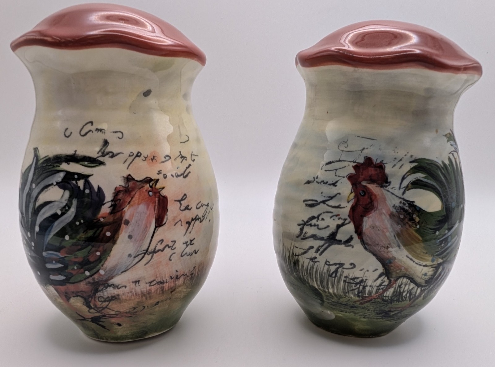 Certified International Le Rooster Salt and Pepper Shakers by Susan Winget
