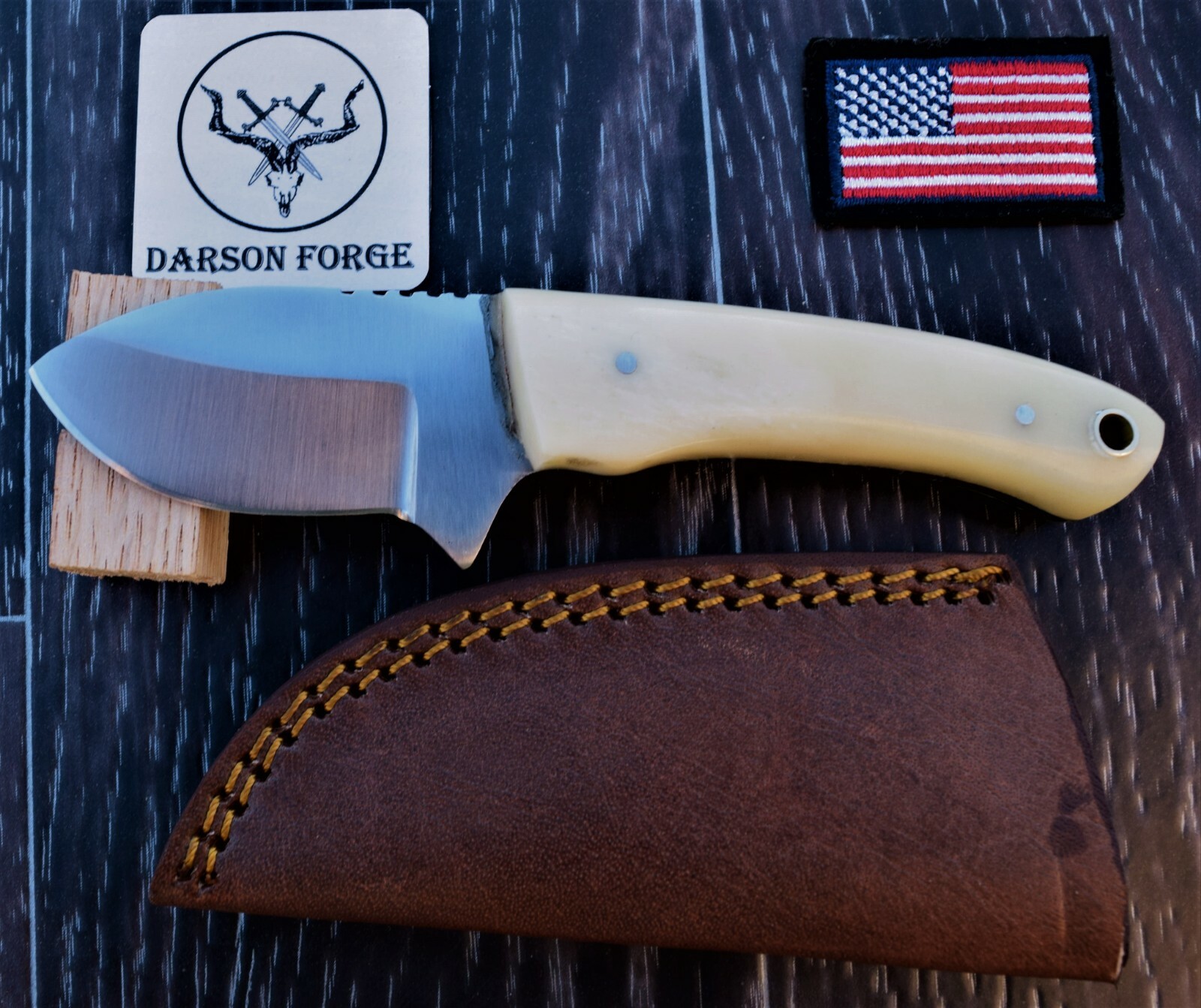 Custom Handmade High Carbon Steel Mini Camp knife 5″, EDC.. Bone Handle