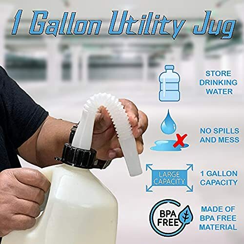 1 Gallon Utility Can with Nozzle -1 Gallon Gas Can Plastic – Gas Can 1 Gallon