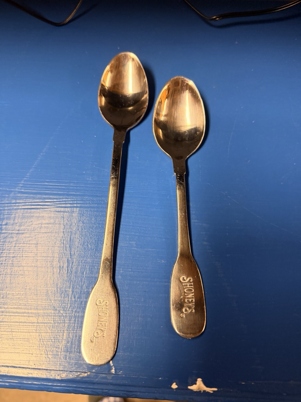 Rare Shoney’s Restaurant Branded Set Of 2 Spoons Memorabilia Big Boy Flatware