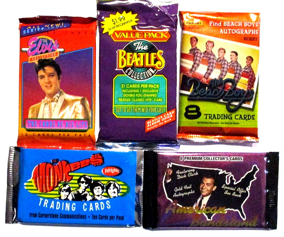 THE BEATLES- MONKEES-BEACH BOYS-ELVIS SEALED CARD PACKS -AMERICAN BANDSTAND