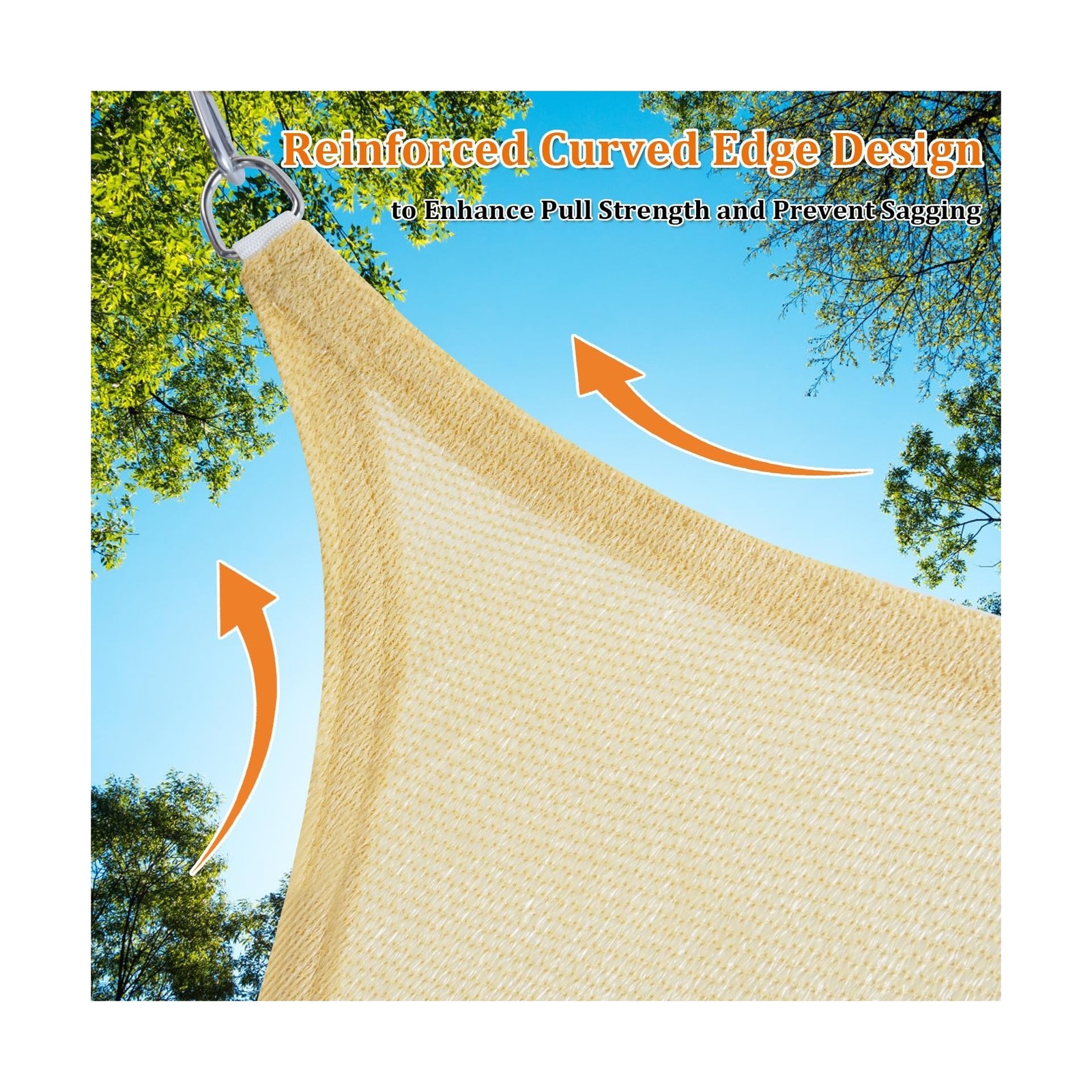 Shade&Beyond Triangle Sun Shade Sail 16’X16’X16′ Permeable Canopy Sand for Pa…