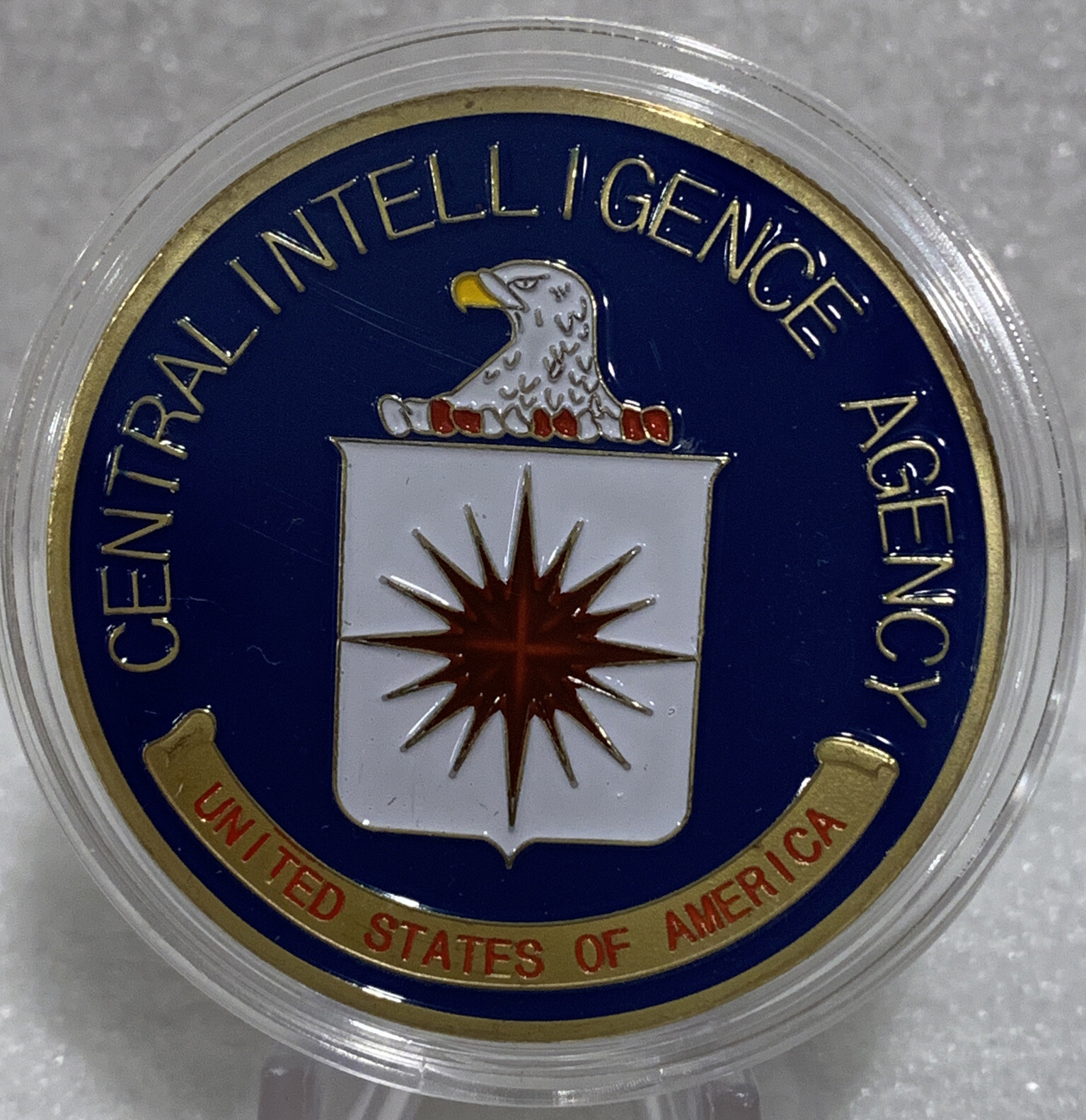* CIA United States Central Intelligence Agency Challenge Coin-In Clear Capsule