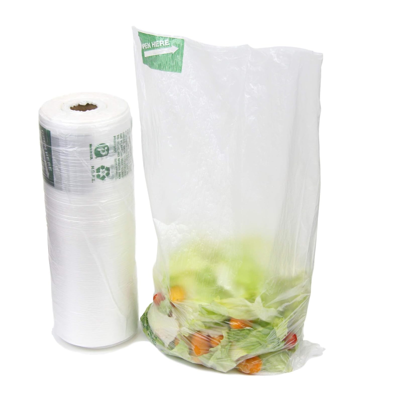 Fit Meal Prep 650 Ct 12X 20 Large Plastic Produce Bag Roll Us Made Hdpe Durable