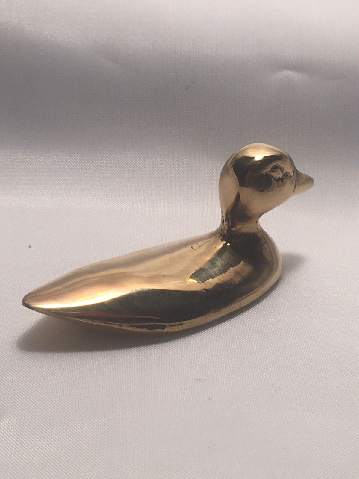 Vintage Gold Solid Brass Mini Duck Mallard Figurine Statue Art Decor 2″ Set of 3