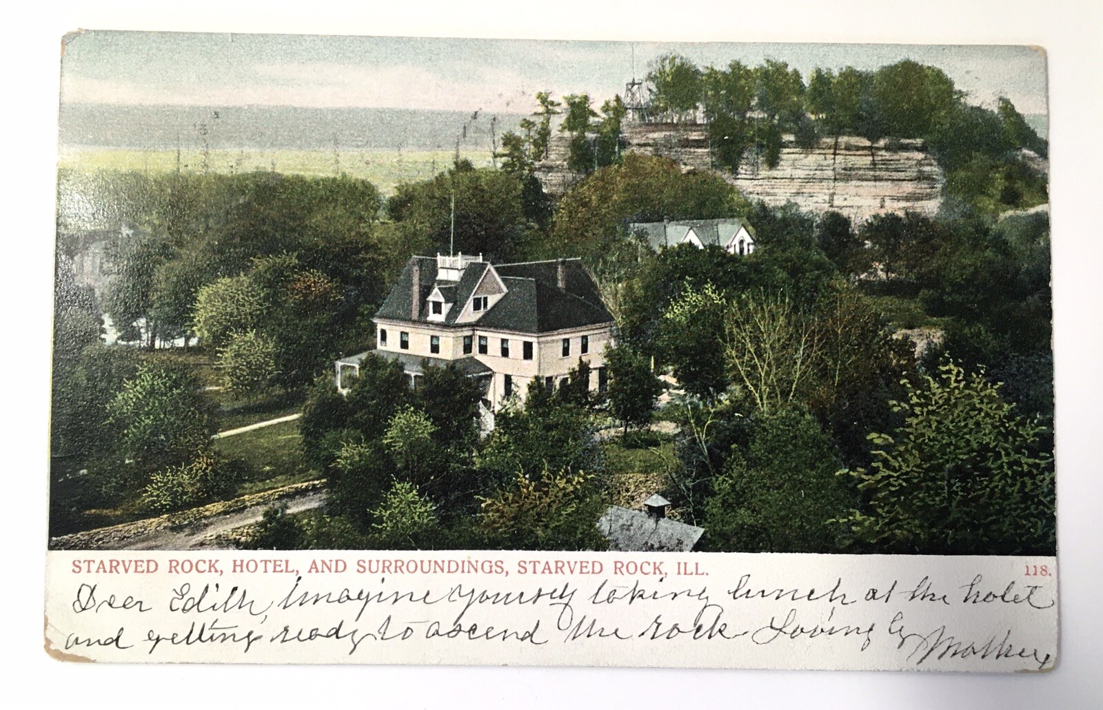 Starved Rock IL-Illinois, Starved Rock Hotel, c1905 Antique PC Undivided Back