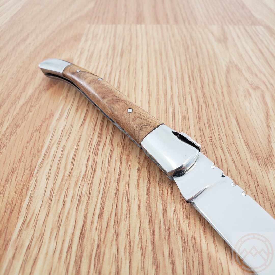 Baladeo Laguiole Folding Knife 3.25″ 440 Steel Blade Olive Wood/Stainless Handle