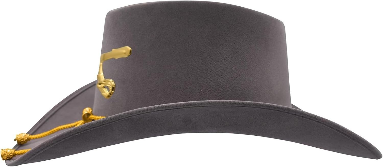 Solid Gray Western Hat, Civil War Style Accessory for Historical Reenactments