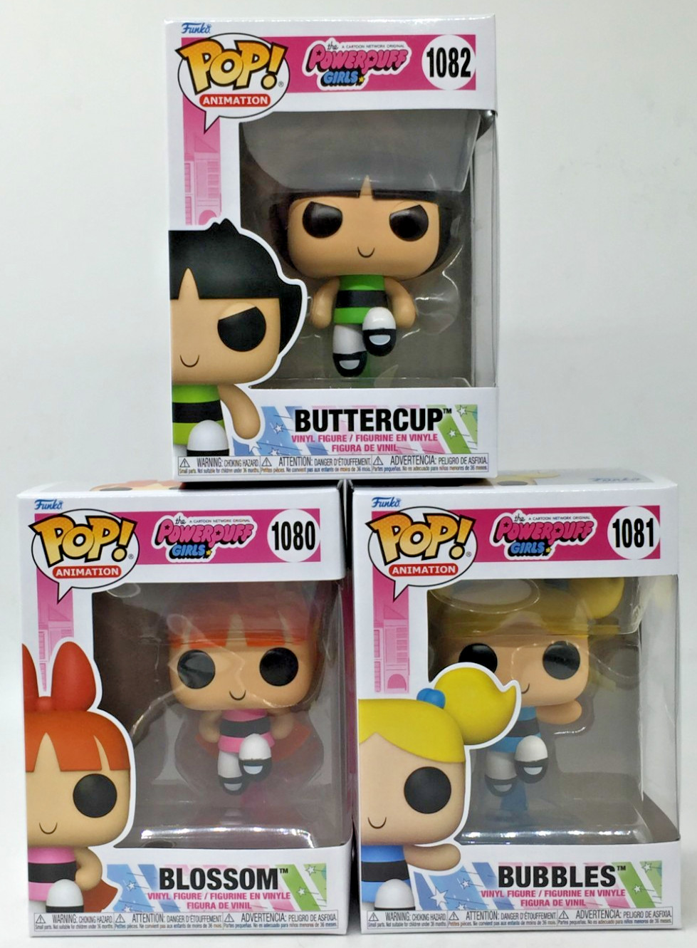 Funko Pop! Powerpuff Girls Blossom #1080 Buttercup #1082 Bubbles #1081 Set of 3