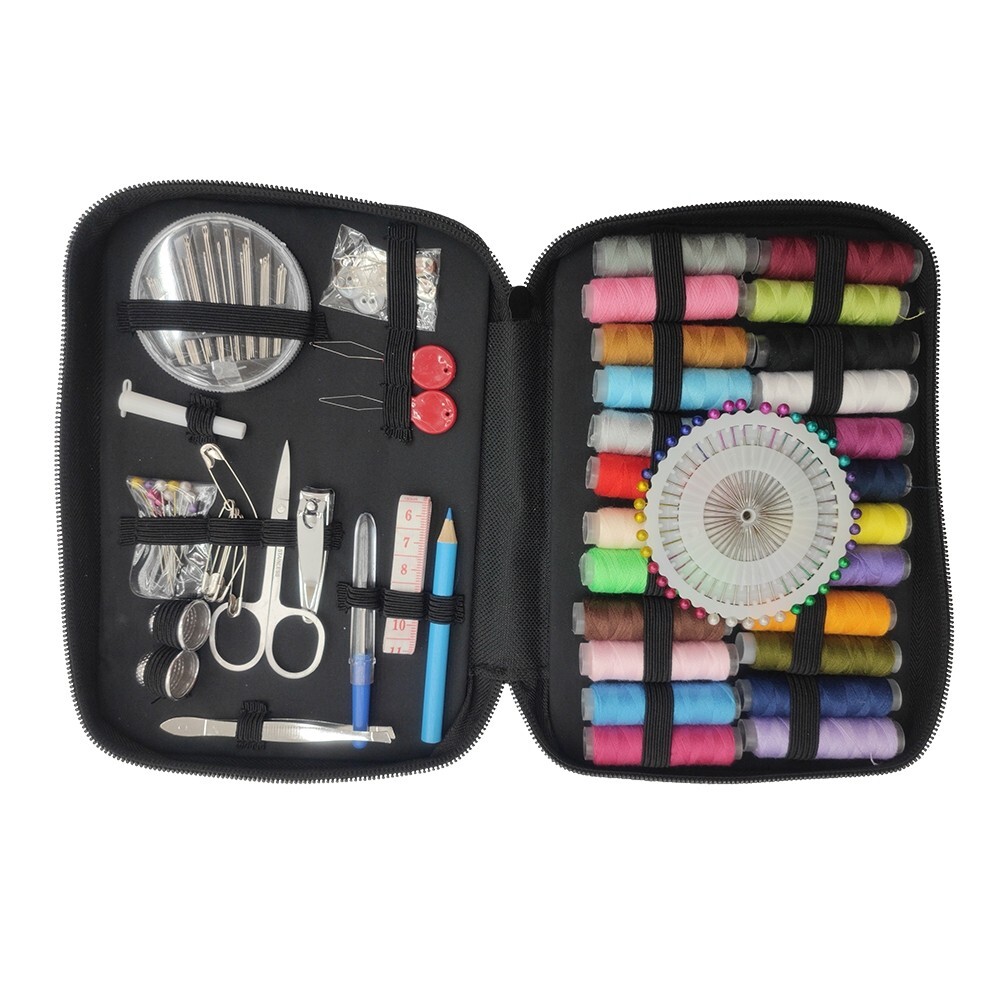 24 Color Sewing Thread Home Sewing Kit Measure Scissor Thread Needle Storage Box