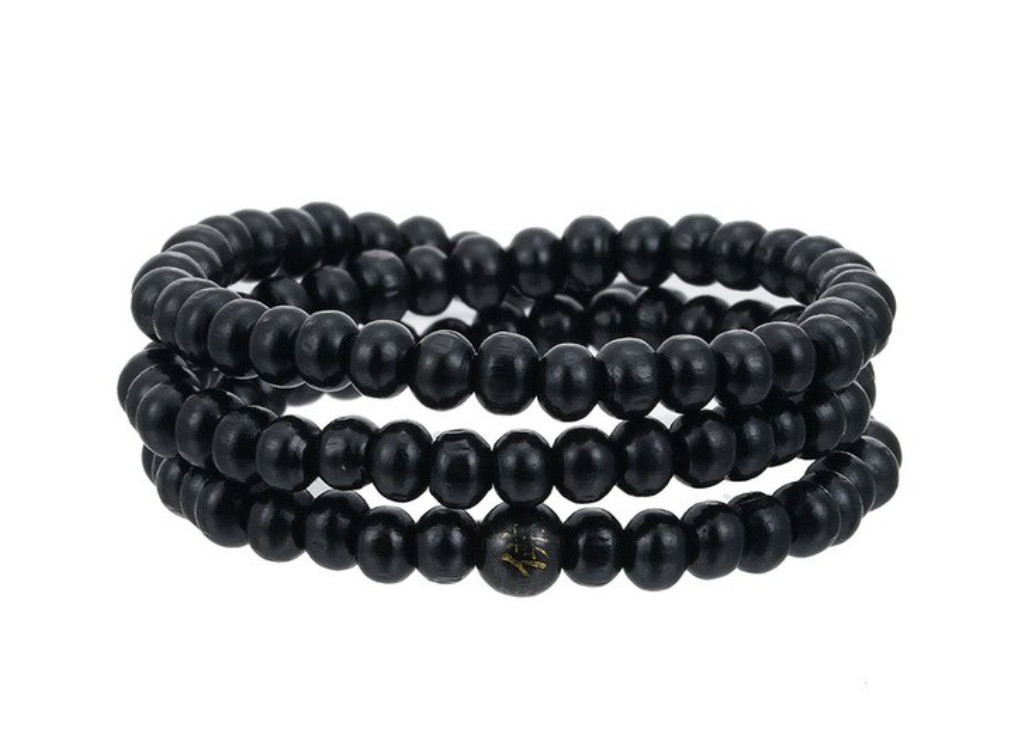 108 Black Ebony Beads Mala Meditation Prayer Necklace / Bracelet 6mm