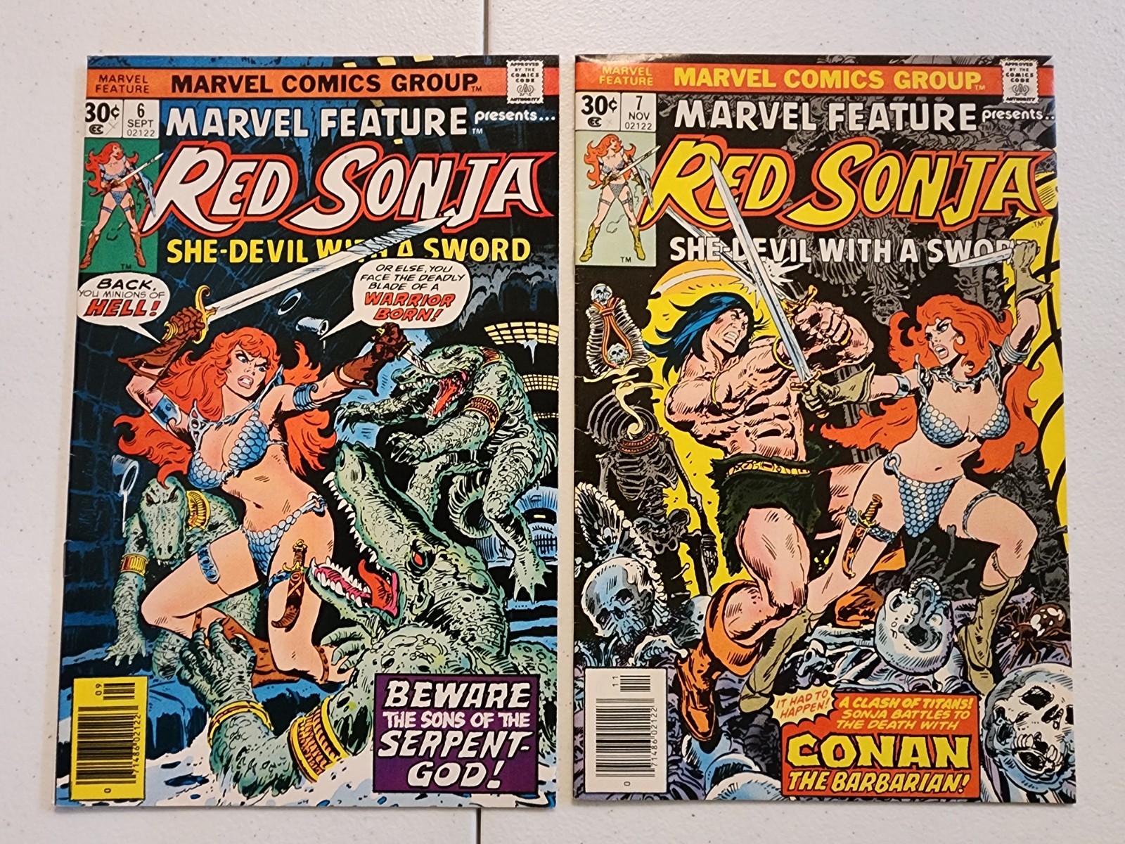MARVEL FEATURE RED SONJA (1975) 1-7 Complete Series Comic Books