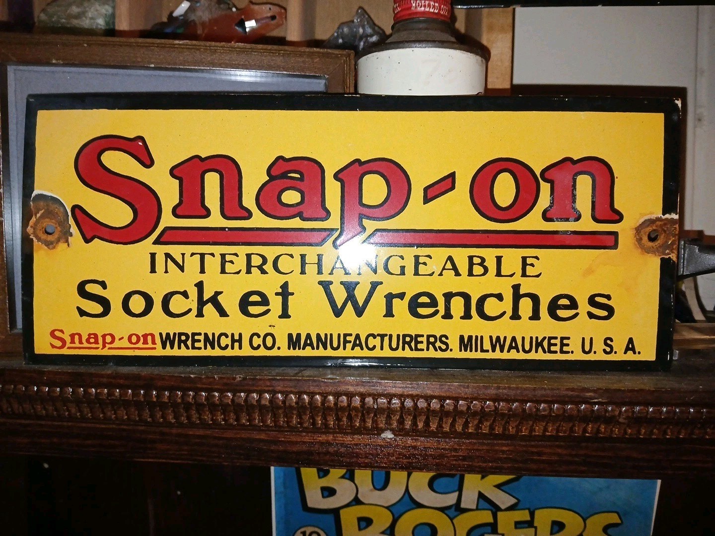 Vintage Snap On Tools Porcelain Sign – Mechanic Repair Gas Dealer Shop Sign 12“