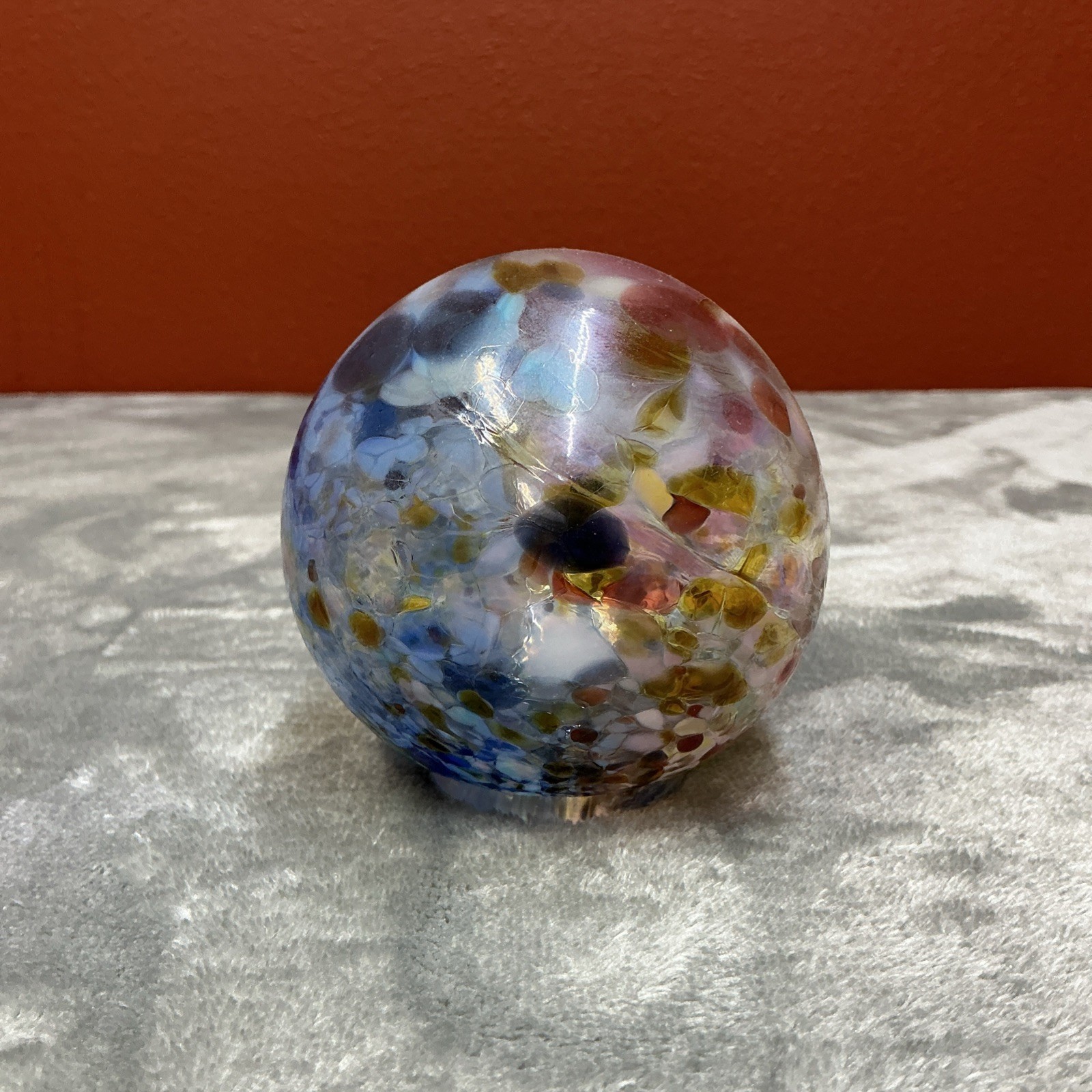 Hand Blown Glass Ball Float From The Mill Casino Oregon Blue multi color Beach