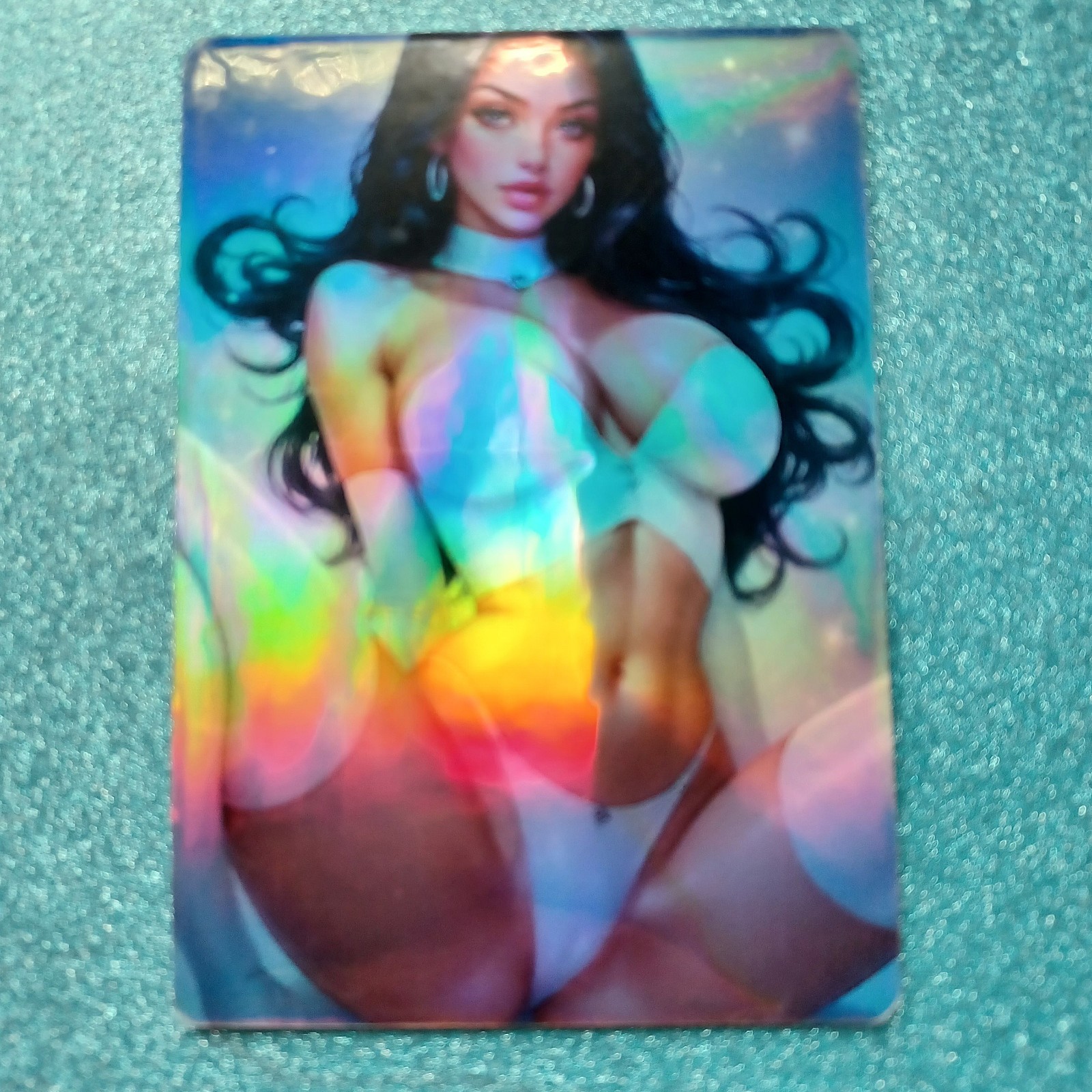 Anime Waifu Goddess Doujin Handcrafted Glitter Sexy AI Art Trading Card #1210