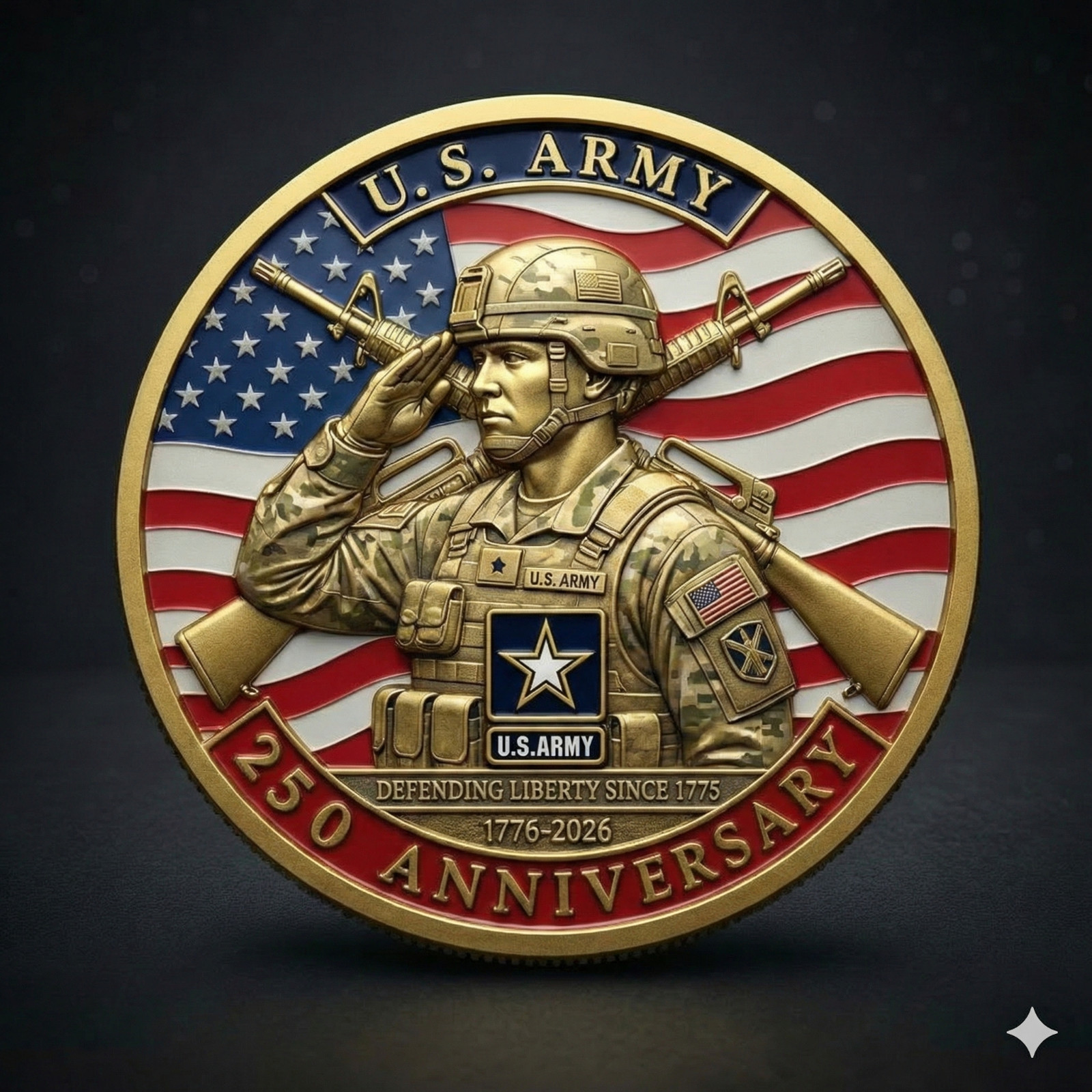 250th Anniversary US Army Challenge Commemorative Coin Medal .999 Copper!