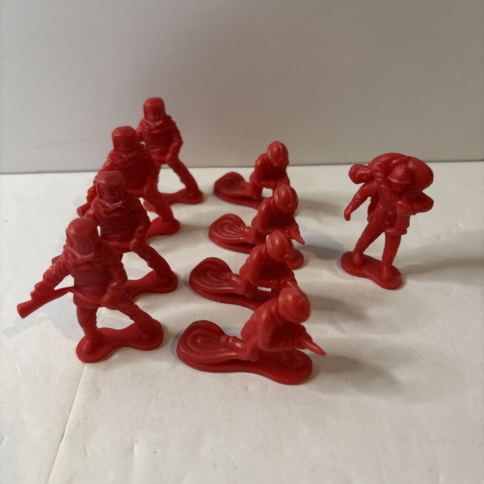 Vintage Plastic 2” Firefighter Figures Lot Of 9