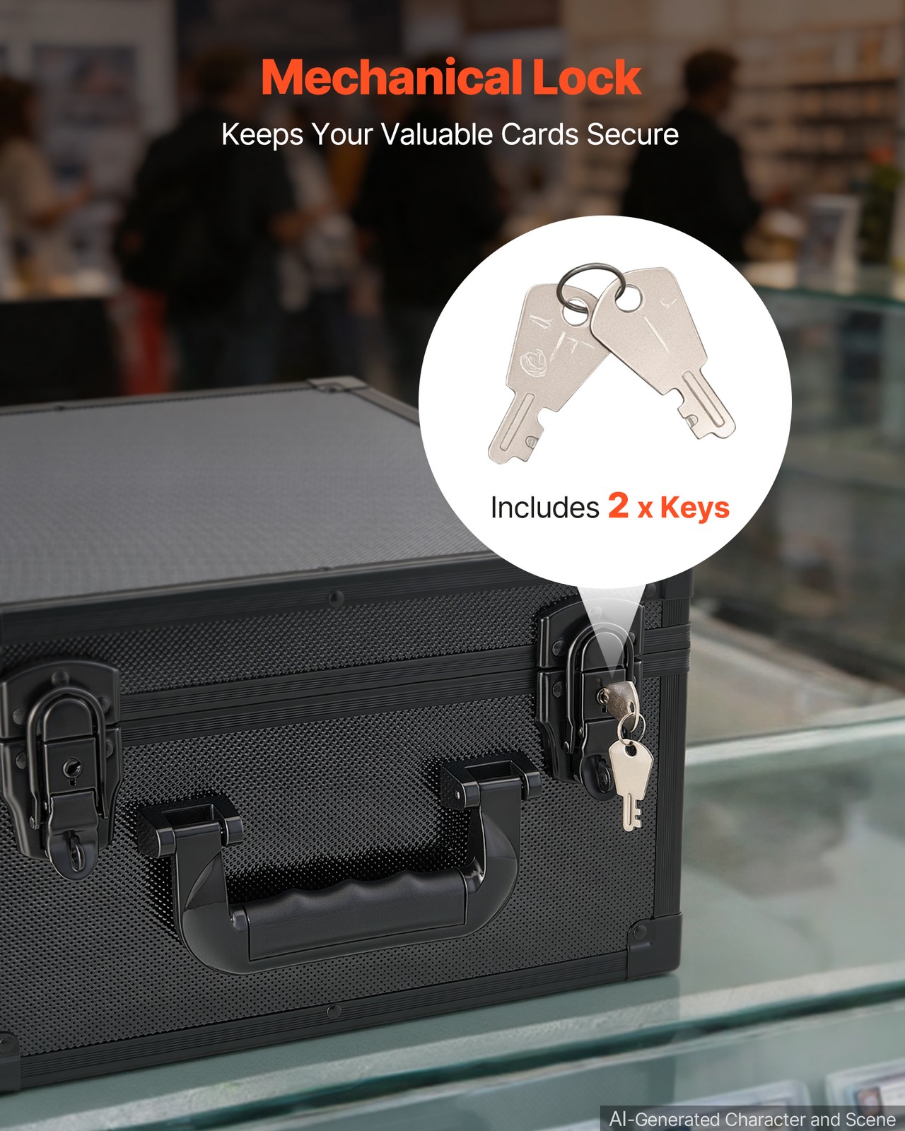 VEVOR Graded Card Case 3 Row 150 PSA Slab Storage Box with Lock Key 12 Dividers