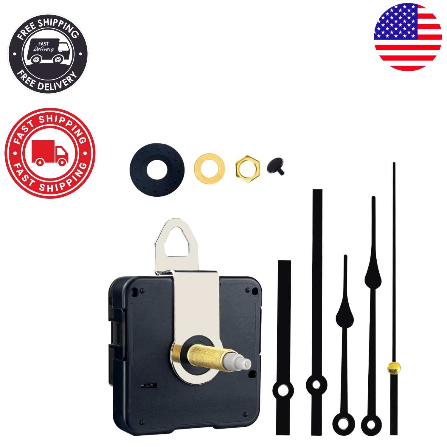 Elegant DIY Quartz Clock Movement – Complete Kit with Clock Hands Included