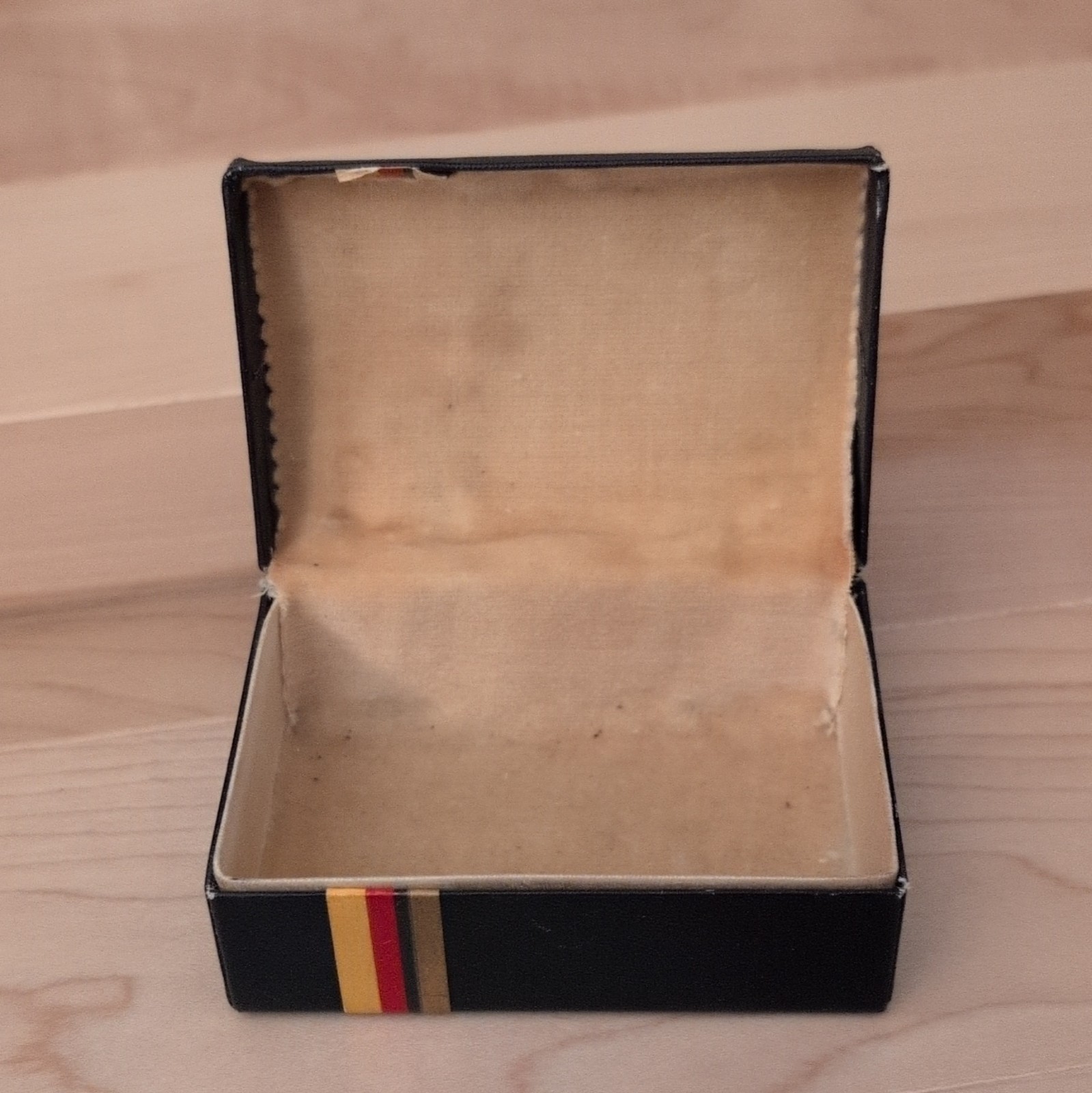 Gillette Vintage Safety Razor Case/Box Black w/ Red/Yellow Stripe (Empty)