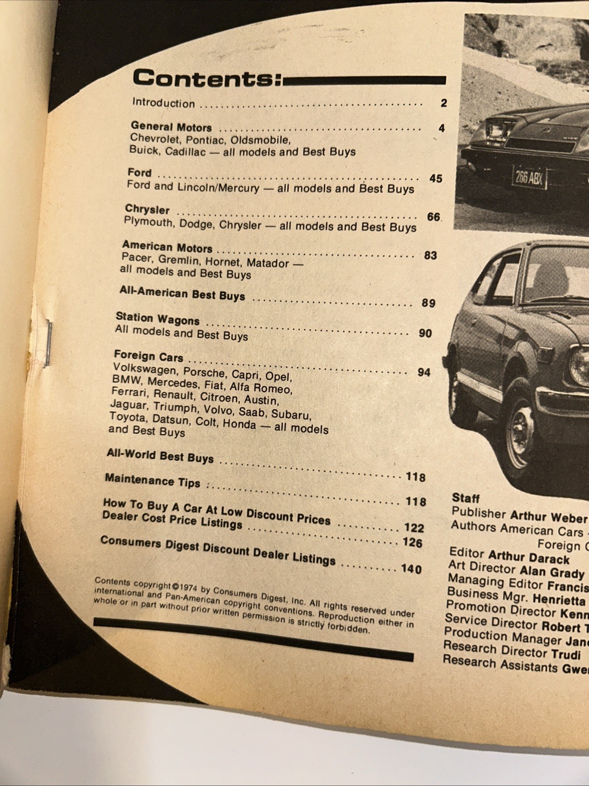 1975 Autos Buyer Guide Magazine, Consumers Digest Vintage Car Magazine