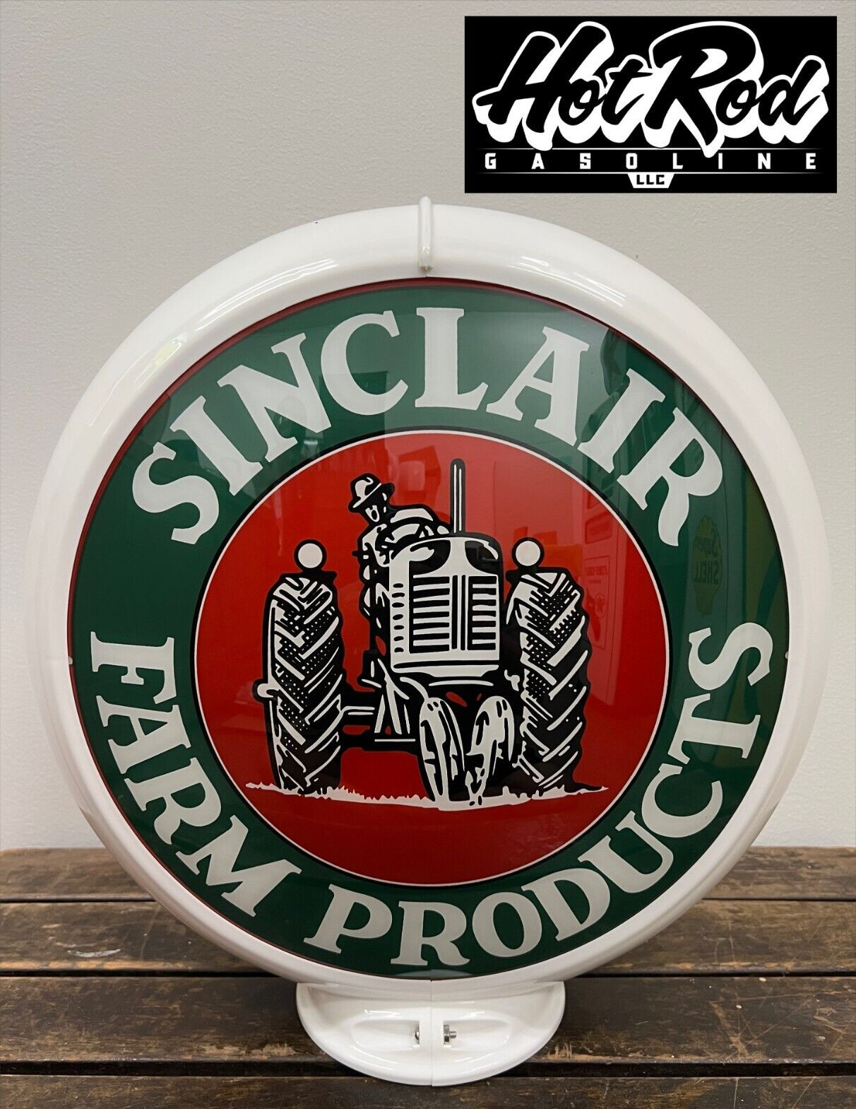 SINCLAIR FARM PRODUCTS Reproduction 13.5″ Gas Pump Globe – (White Body)