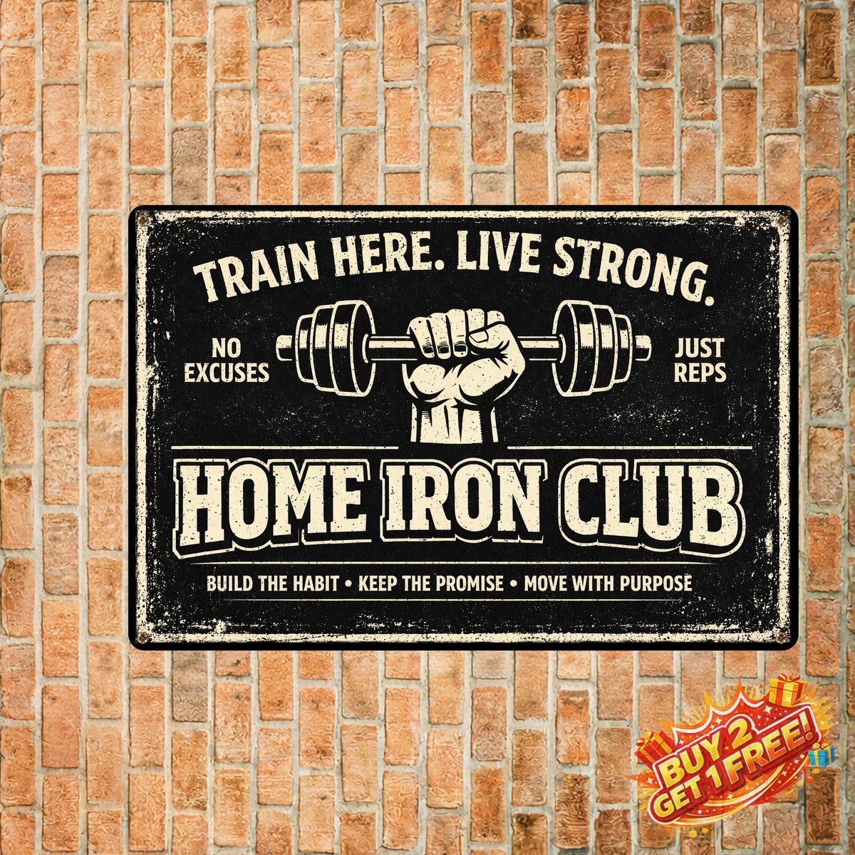 Welcome To Our Family Gym Sign Funny Fitness Home Gym Metal Wall Decor