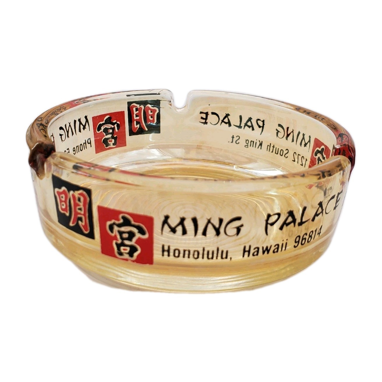 Vintage Ashtray / Ming Palace / 1272 South King Street / Honolulu Hawaii HI