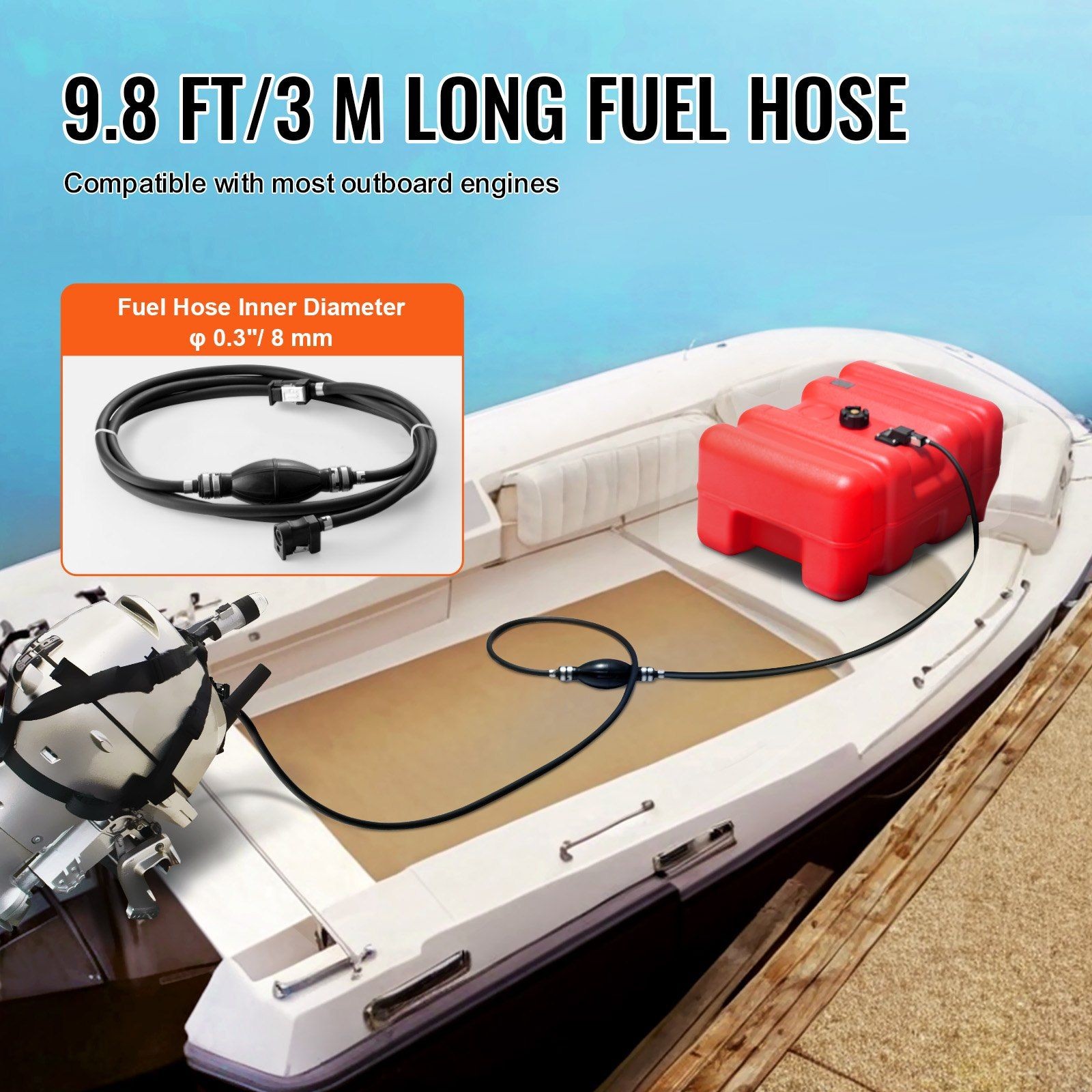 UV Resistant Marine Gas Tank 55L HDPE Material with Visual Level Indicator