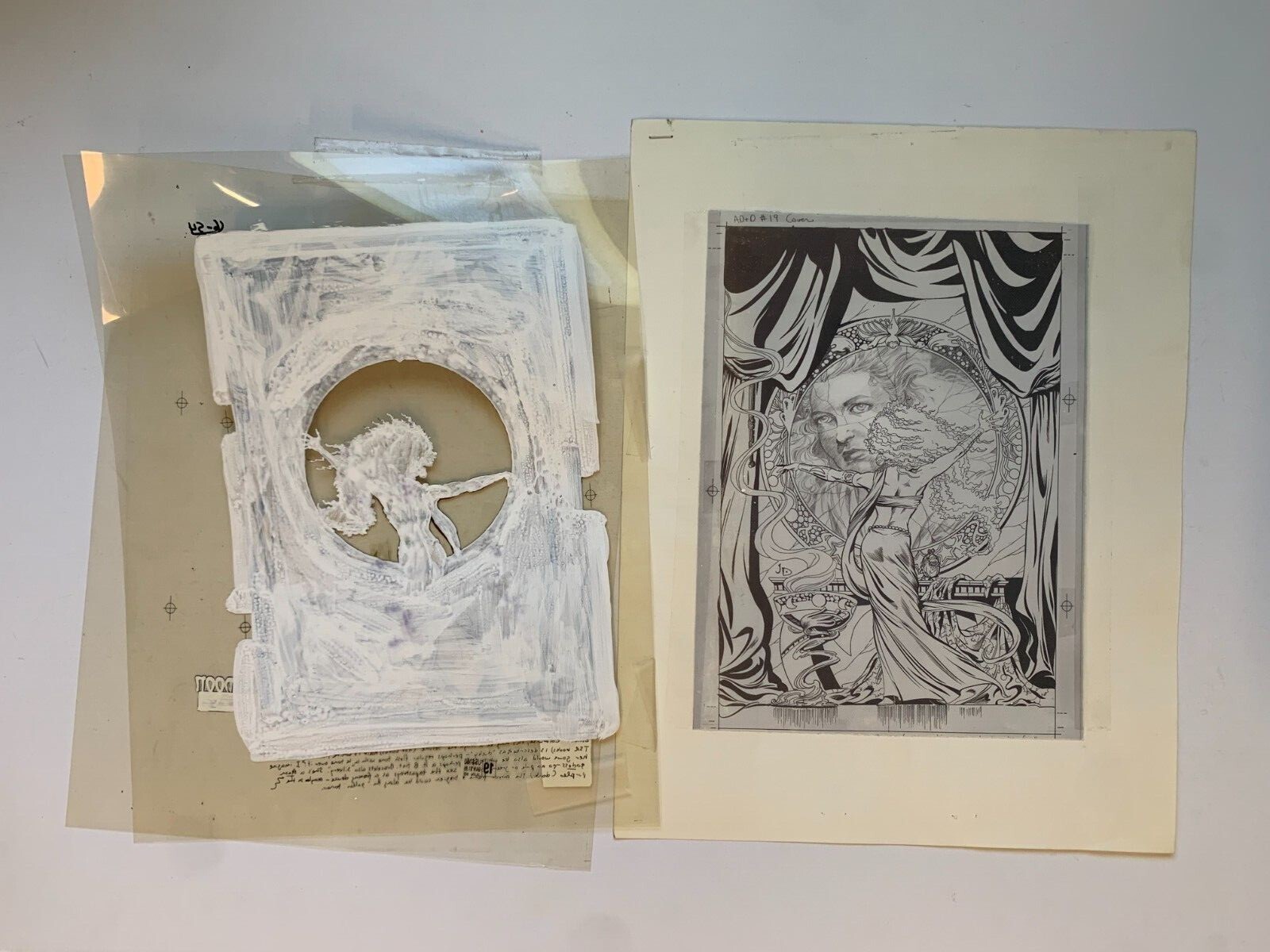 Production art lot ADVANCED DUNGEONS & DRAGONS #19 publishers proof, color guide