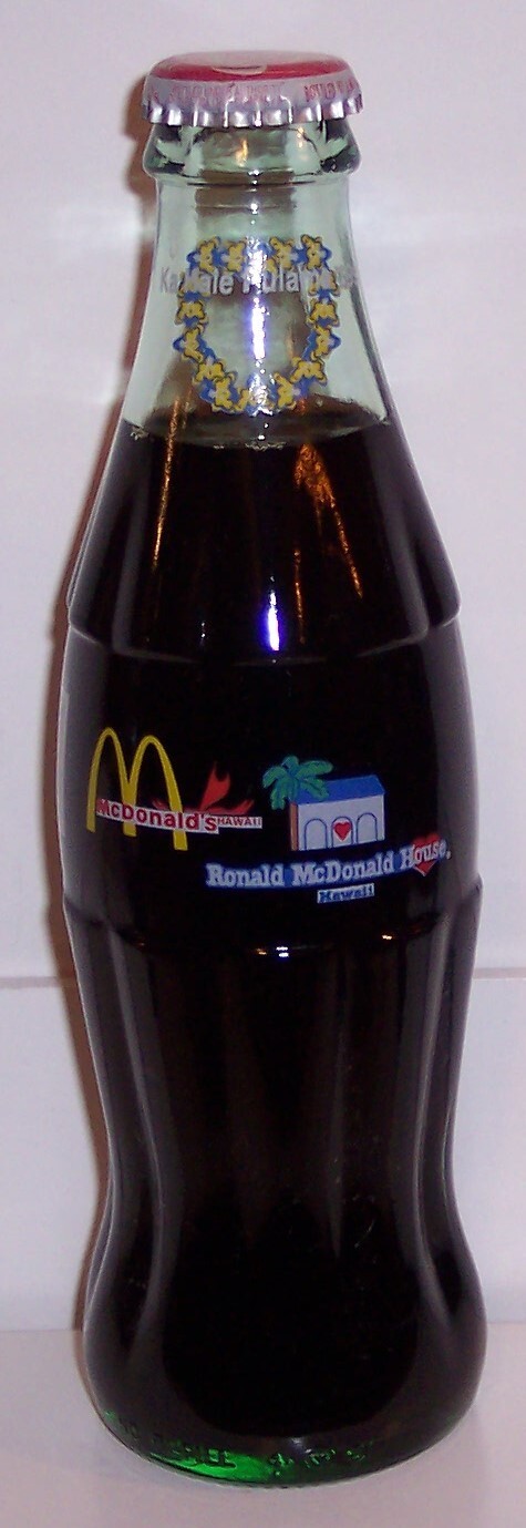 Coca-Cola Ronald McDonald House Hawaii Ka Hale Pulama Coke Bottle 1995 #185/1272