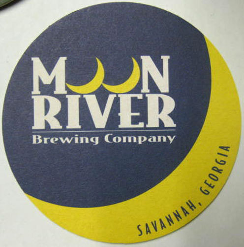 MOON RIVER BREWING COMPANY Beer COASTER, Mat, Savannah, GEORGIA 2015