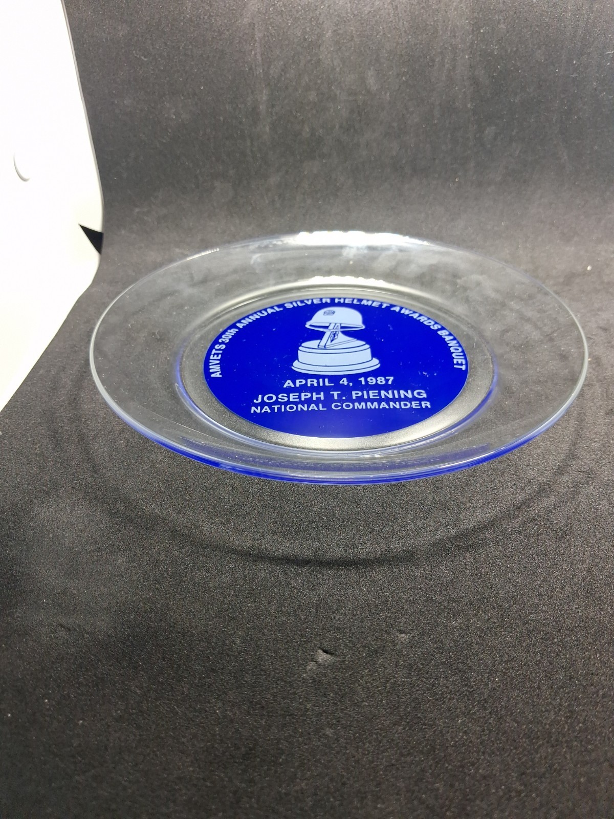 Amvets Of World Wars Silver Helmet Awards Banquet Collector Plate