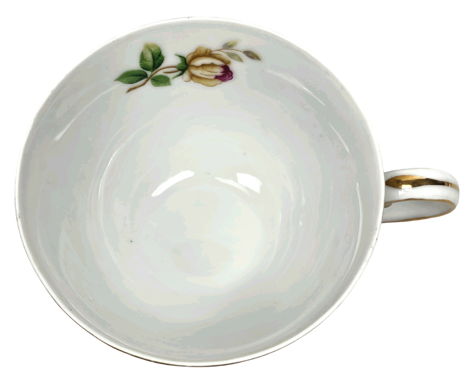 Vintage Lynmore Golden Rose Teacup Fine China Japan Yellow & Pink Rose Gold Trim