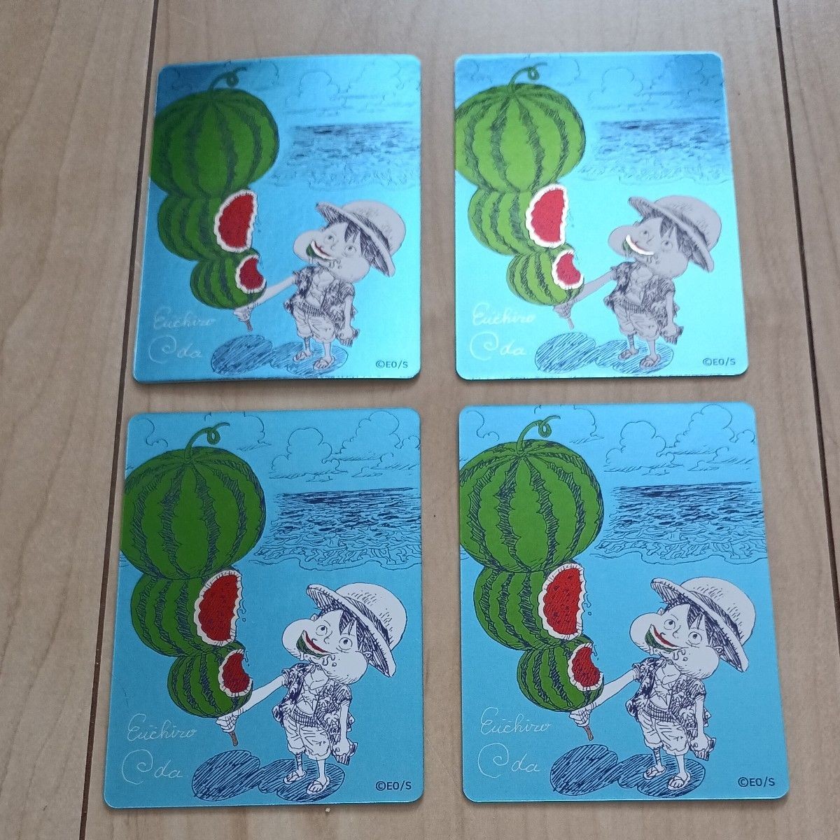 4 One Piece NatsuComi 2026 Metakira Card Eiichiro Oda Watermelon Luffy Promo set