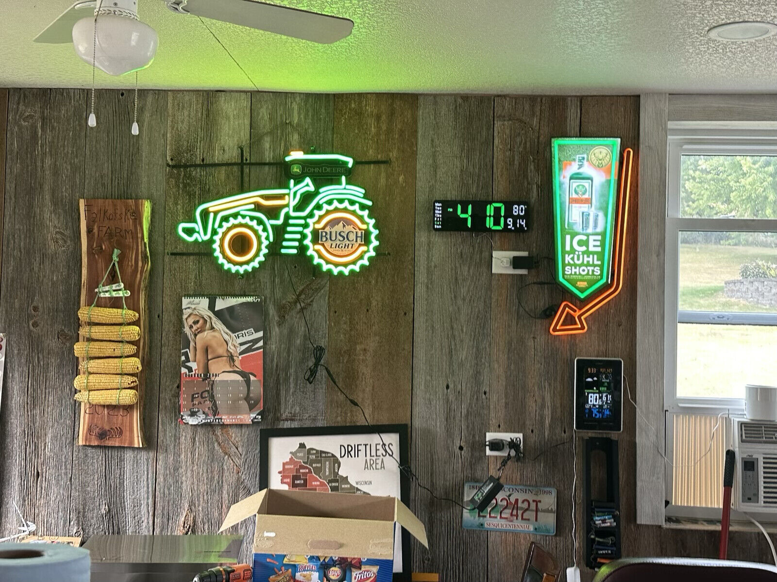 New John Deere Farmer Tractor Busch Light LED Neon Sign Light Lamp 31″