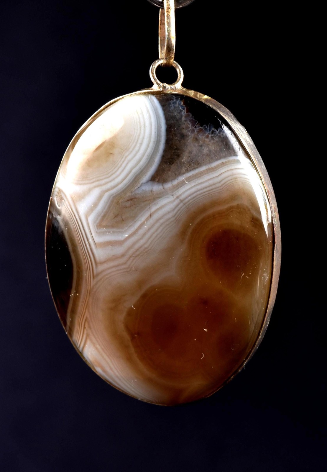 Rare Mystic Sulemani soloman stone natural yin yang pendant #7991